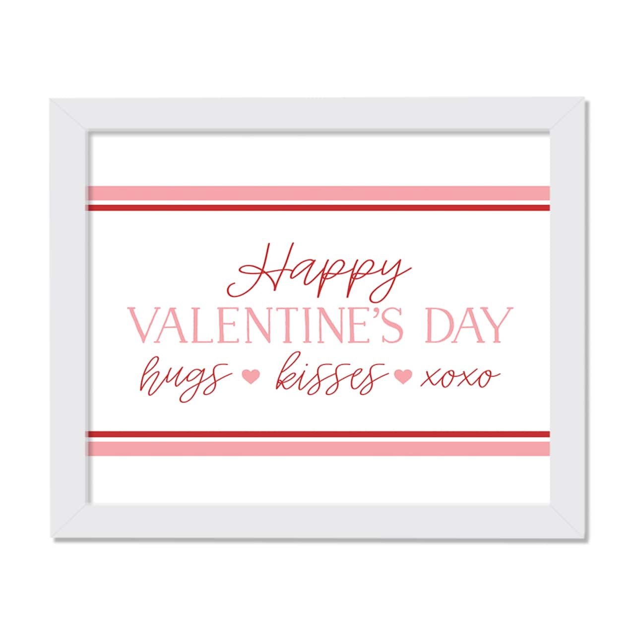 11" x 14" Happy Valentine's Day White Framed Print Wall Art